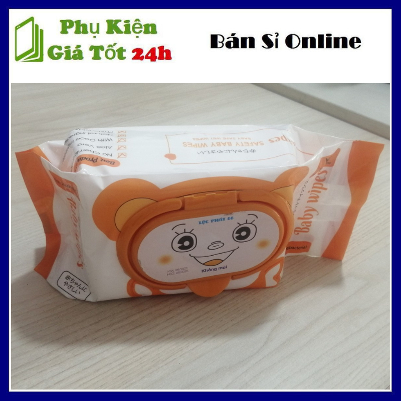 Khăn giấy ướt Lộc Phát 250g, bịch khăn ướt hình chú gấu dễ thương, có nắp đóng mở tiện lợi, kích thước khăn
