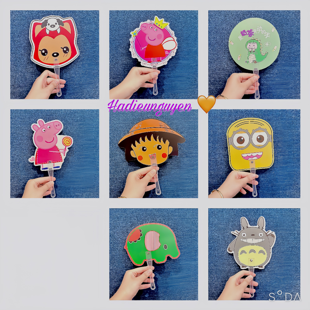 Quạt Tròn Cầm Tay Mini Cute, Quạt Nhựa Cầm Tay Xinh Xắn Đáng Yêu Nhặt Ngẫu Nhiên