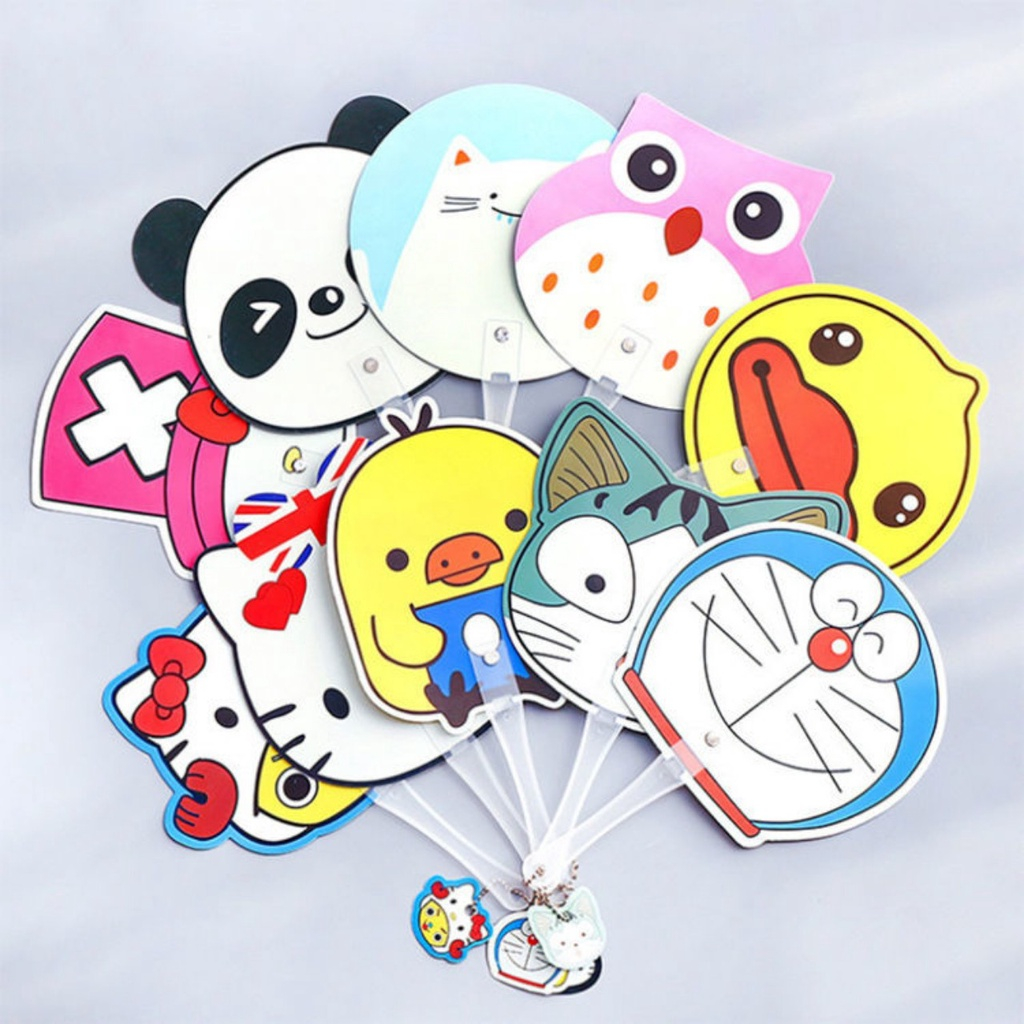 Quạt Tròn Cầm Tay Mini Cute, Quạt Nhựa Cầm Tay Xinh Xắn Đáng Yêu Nhặt Ngẫu Nhiên