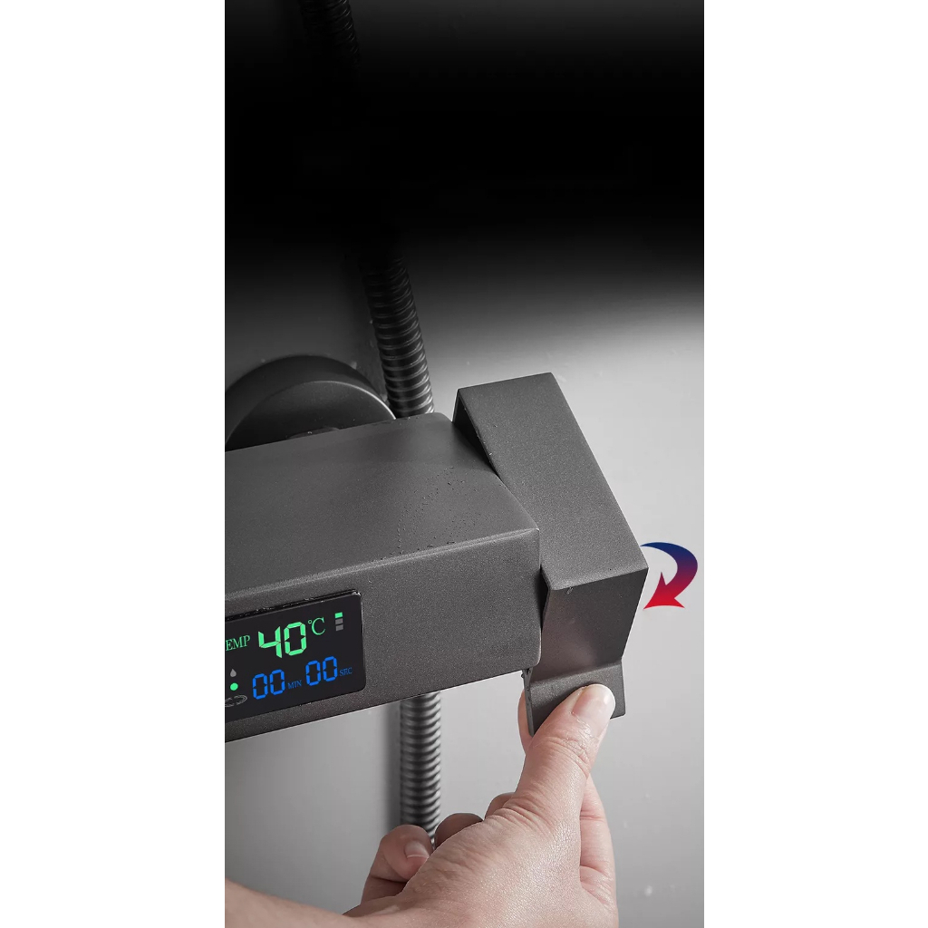Bộ sen cây tắm đứng KAW hàng chính hãng, nóng lạnh, lõi đồng, hiển thị nhiệt độ, INOX 304 sơn tĩnh điện- BH 12 tháng