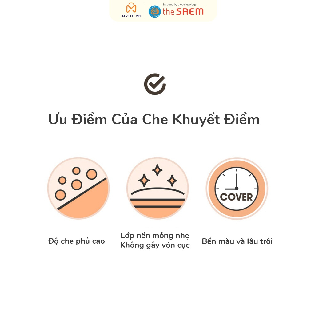 Kem Che Khuyết Điểm The Saem Cover Perfection Tip Concealer SPF28 PA++ 6.5g