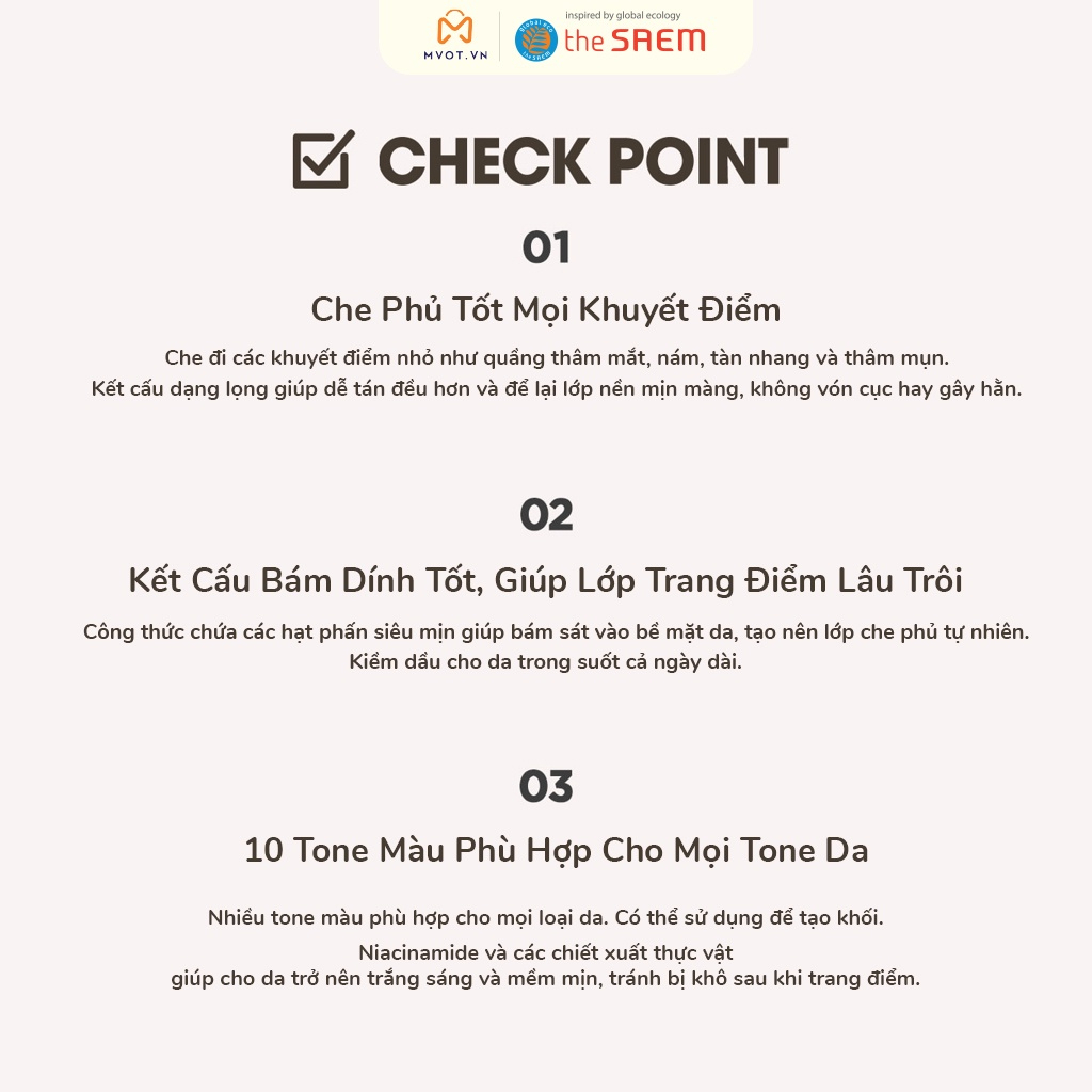 Kem Che Khuyết Điểm The Saem Cover Perfection Tip Concealer SPF28 PA++ 6.5g