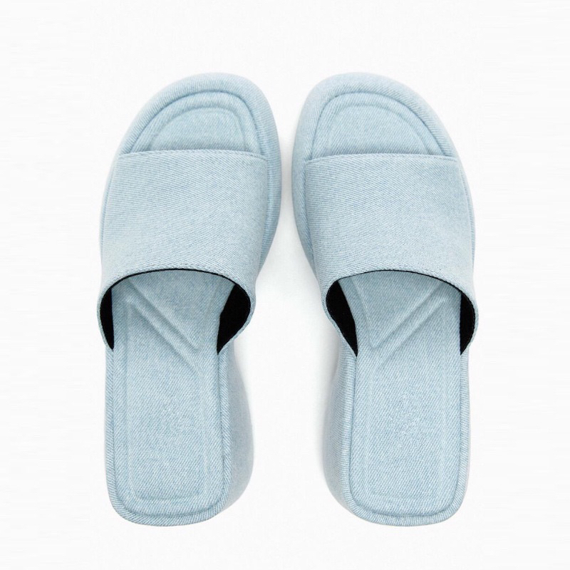 Dép cao gót denim Zr