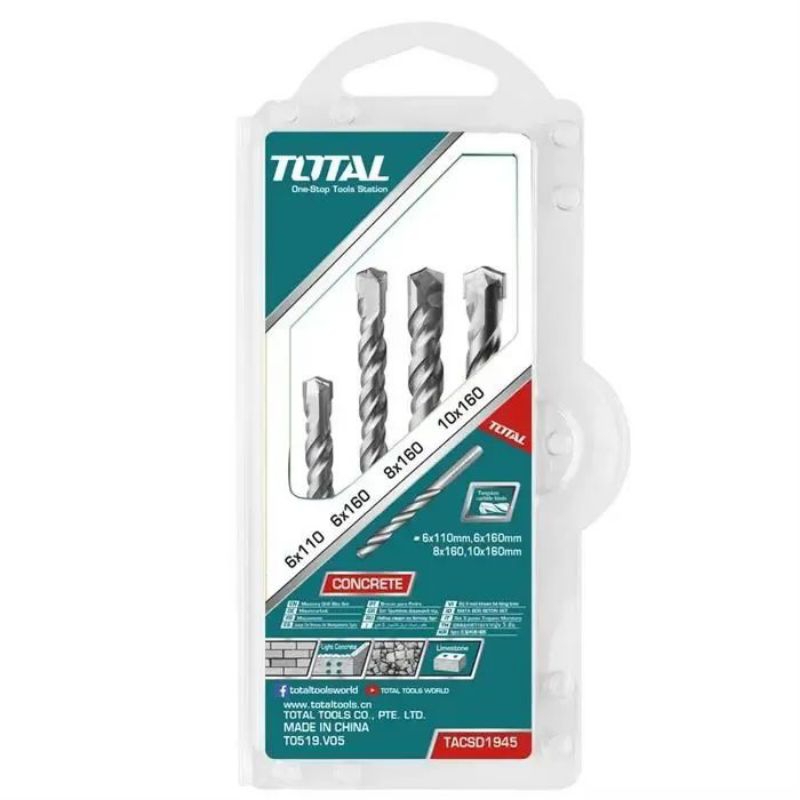 Bộ mũi khoan bê tông đuôi gài TOTAL TACSD1945