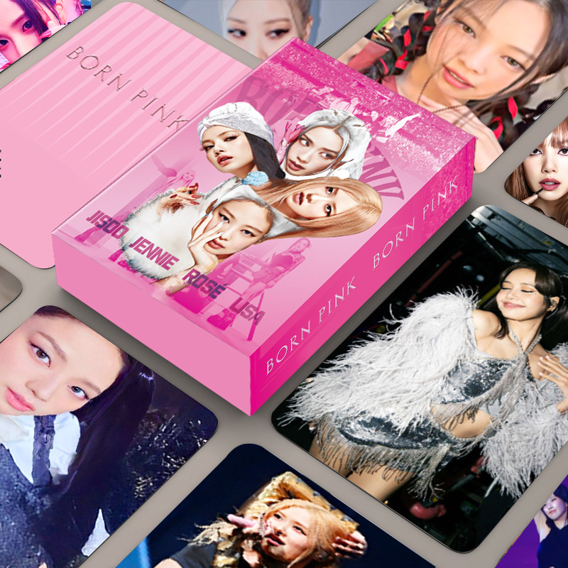 Thẻ Lomo card BlackPink bo góc BORN PINK Album Thần Tượng Kpop - Hồng 4 Đầu