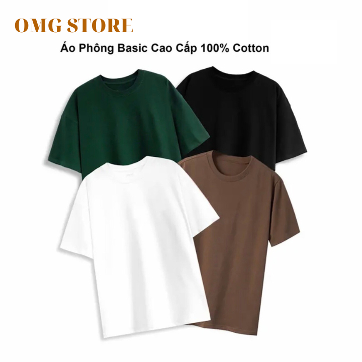 Áo thun trơn đen OMG store 100% cotton cao cấp