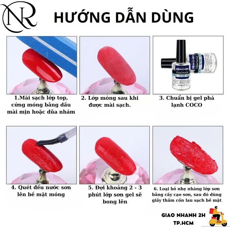 Phá Gel Coco Lạnh Sơn Phá Gel Không Gây Nóng Móng - Nails Red