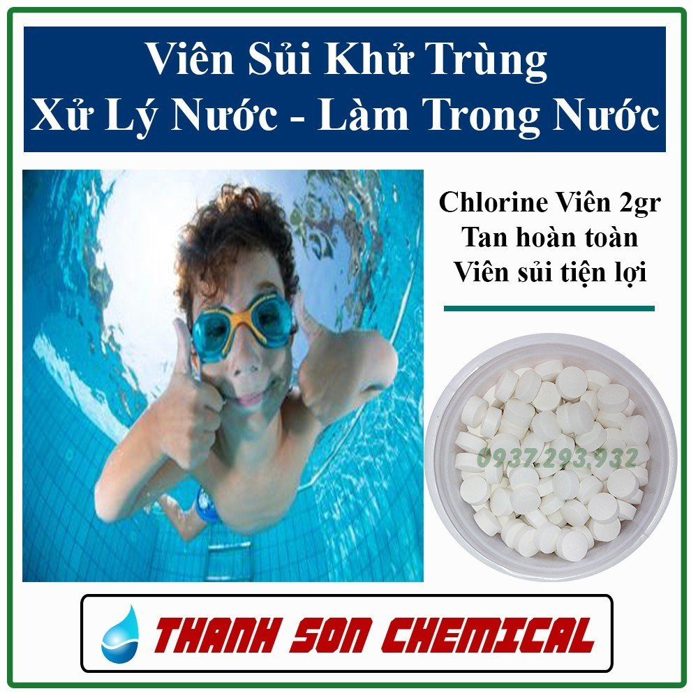 Viên Sủi Xử Lý Nước Khử Trùng Làm Sạch và Trong Hồ Bơi