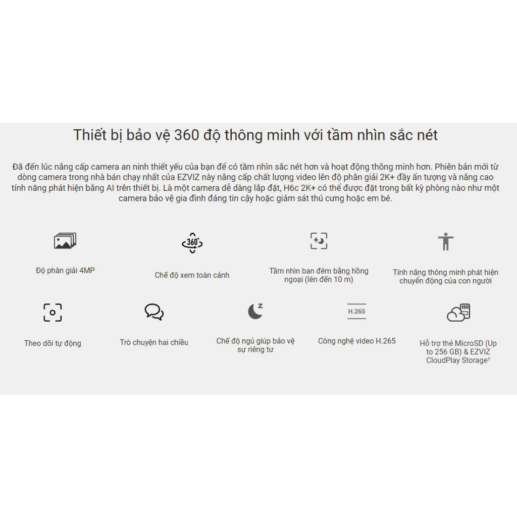 Camera IP Wifi EZVIZ C6N 4MP 2K - Hàng Chính Hãng