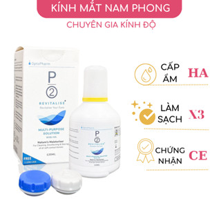  Dung dịch ngâm Lens P2 MPS 360ml 120ML Và nhỏ mắt P2 10ml chính hãng Singapore - Nước ngâm lens P2 REVITALISE+ 