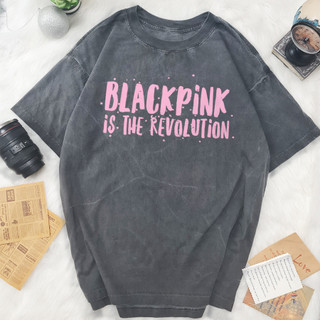 Áo Thun Basic Blackpink Is The Revolution Xám Wash Unisex Born Pink Concert Vietnam