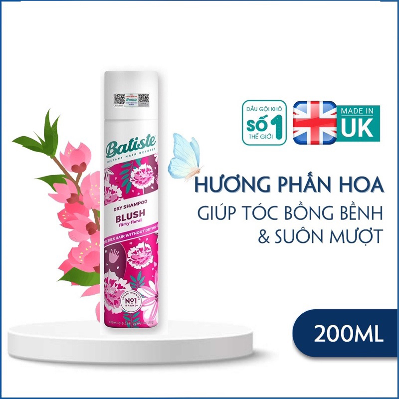 Dầu gội khô Batiste Dry Shampoo 200ml