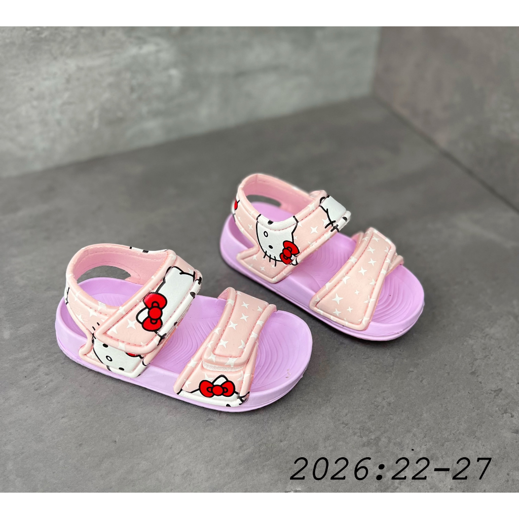 Sandal xốp kity siêu nhẹ cho bé gái họa tiết mèo và micky cho bé từ 3 tháng