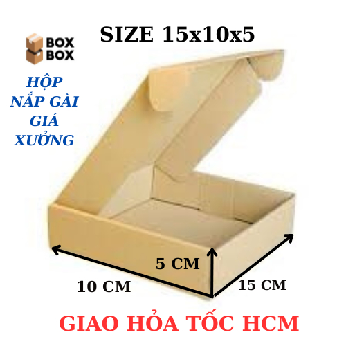 bộ 20 hộp giấy carton nắp gài kích thước 15x10x5 giá xưởng giao hỏa tốc HCM