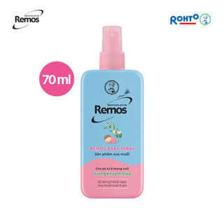 Xịt chống muỗi cho bé từ 6 tháng tuổi hương khuynh diệp Rohto Mentholatum Remos 70ml