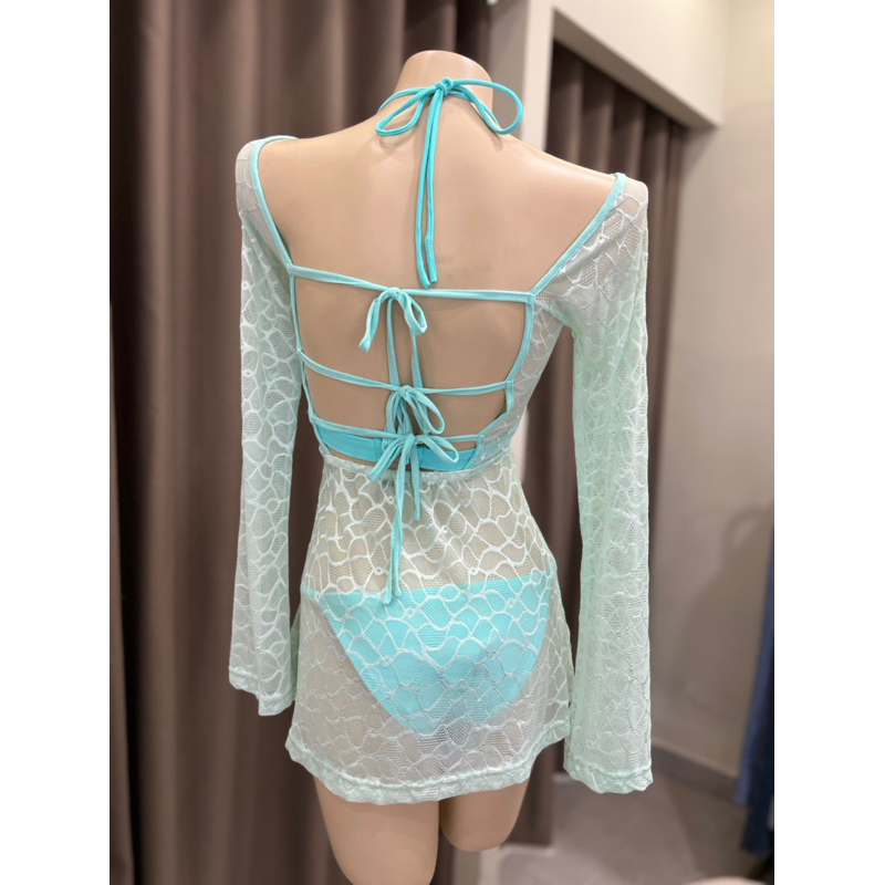 Beachclub-đầm lưới đi biển tay dài