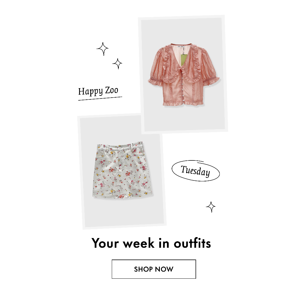 Happy Zoo - Váy khaki hoa