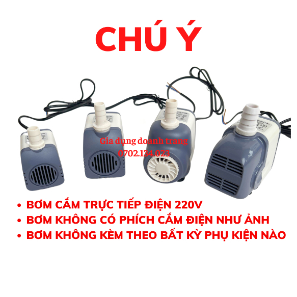Bơm chìm mini 4w 8w 13w 16w 18w 25w 30w - 220v, Máy bơm quạt hơi nước, Bơm chìm bể cá mini