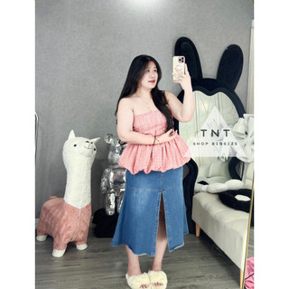 ÁO PEPLUM CUP KẺ SỌC HỒNG [TNT SHOP BIGSIZE 60KG 90KG]