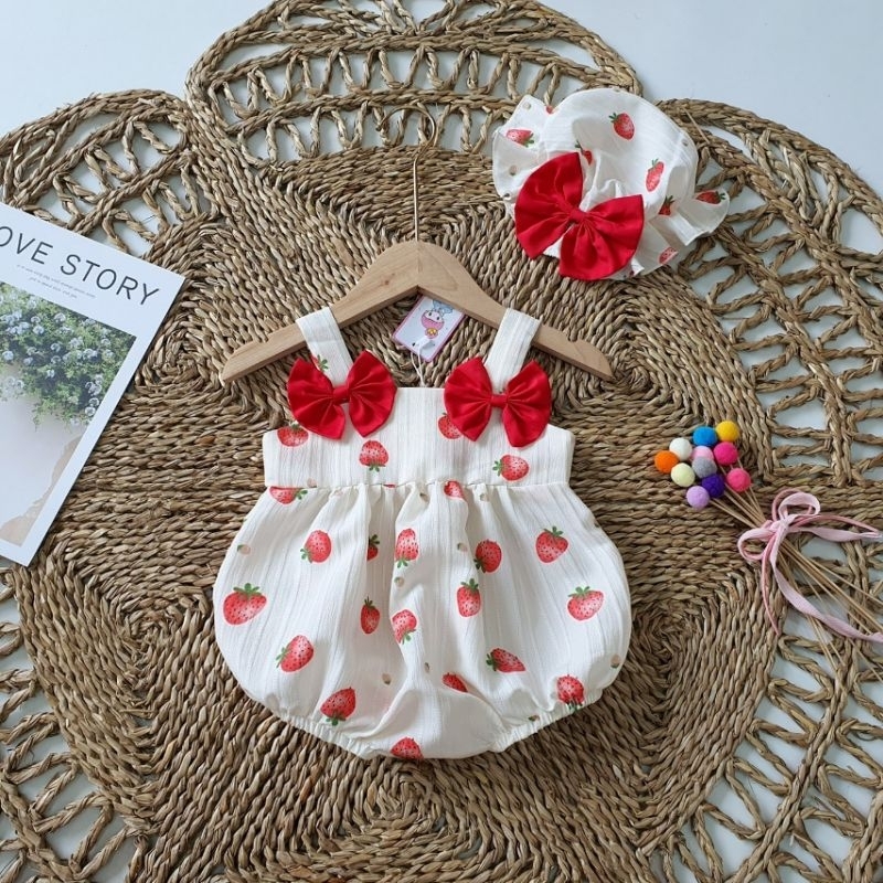 Body 2 dây quả dâu kèm mũ