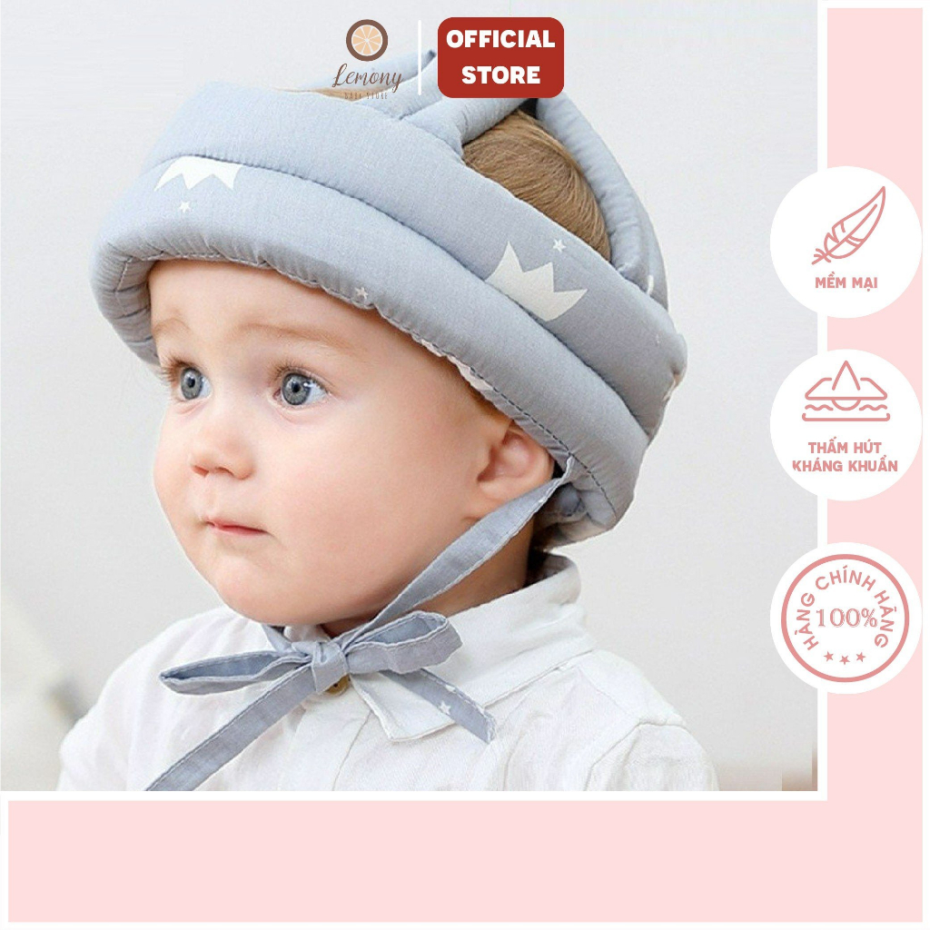Mũ Bảo Vệ Đầu Cho Bé Tập Đi Có Dây Buộc