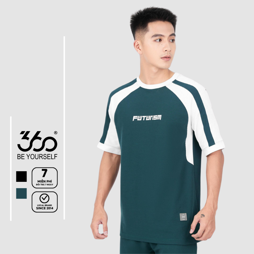 Áo thun nam form rộng phối màu in họa tiết độc đáo thương hiệu 360 Boutique chất liệu cao cấp - APHTK461