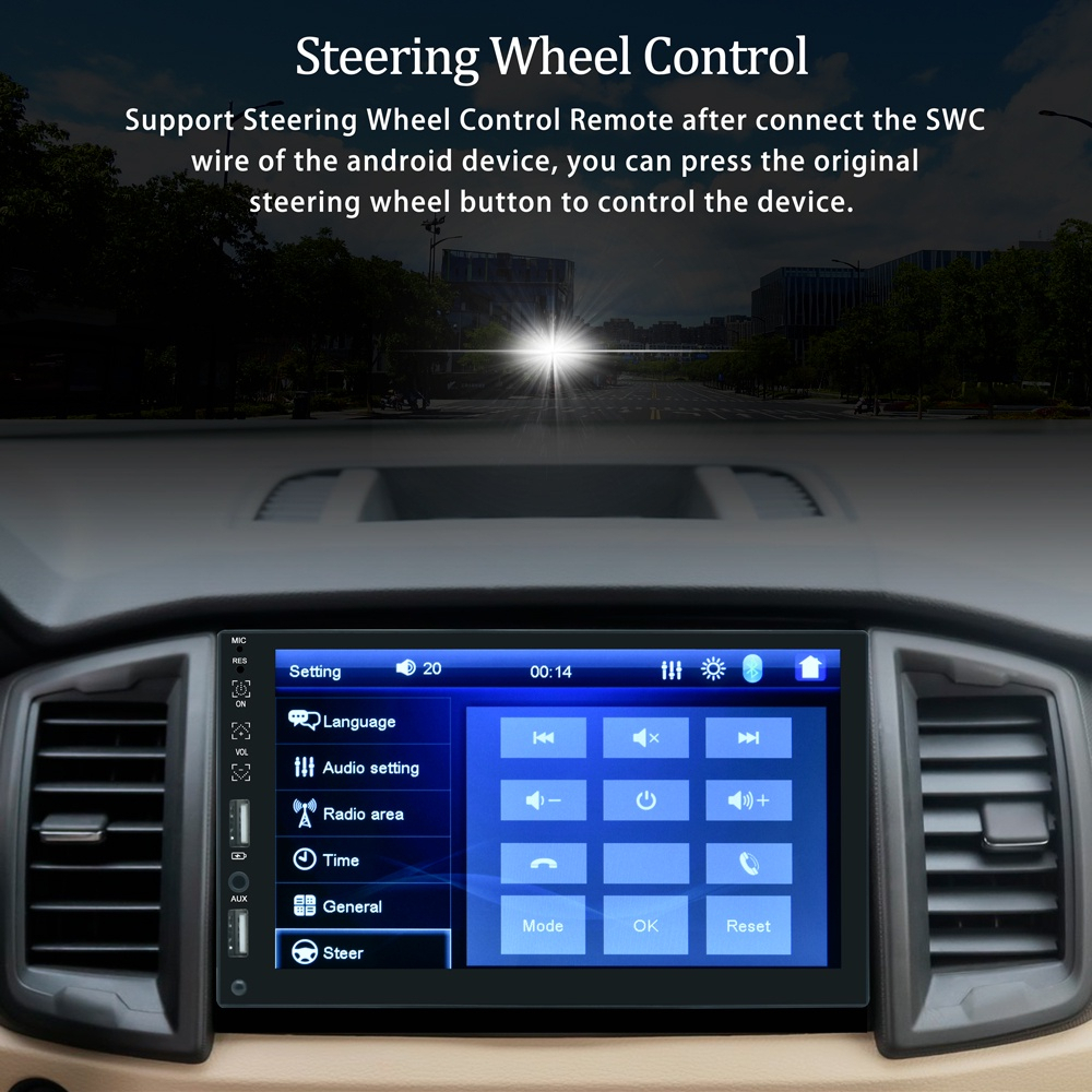 Essgoo Máy Nghe Nhạc MP5 Vedio Kết Nối Bluetooth FM Màn Hình Cảm Ứng 7 "1 Din Cho Xe Hơi Carplay Android Auto