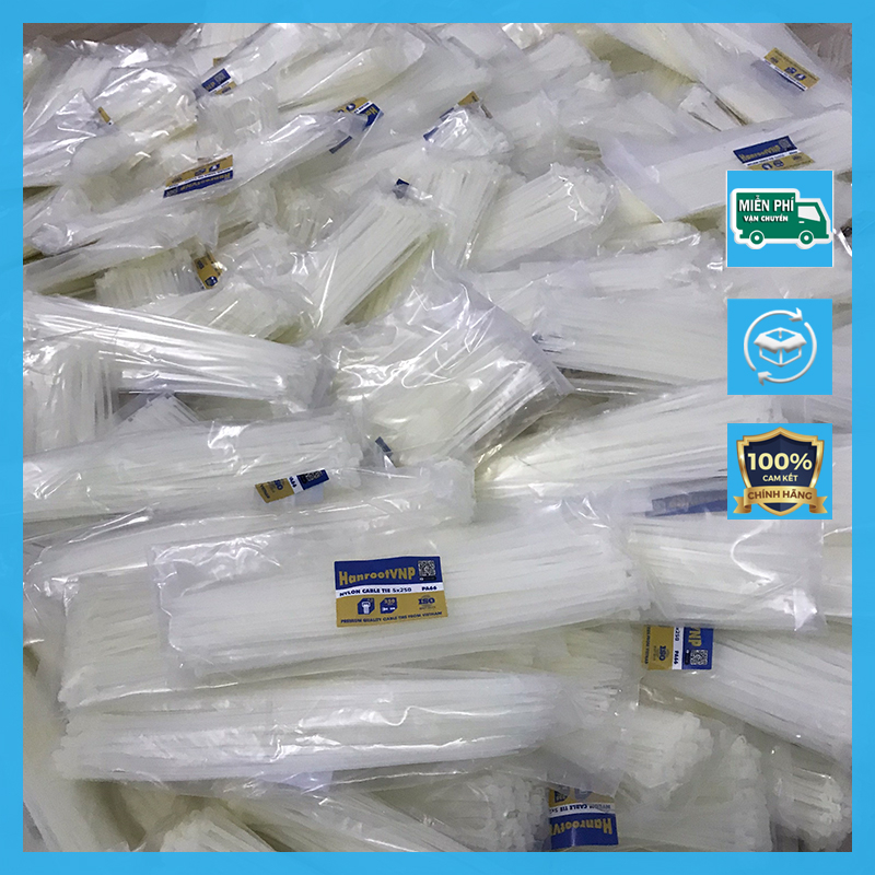Dây rút nhựa 3x250 màu trắng – Độ bền cao - 100 sợi