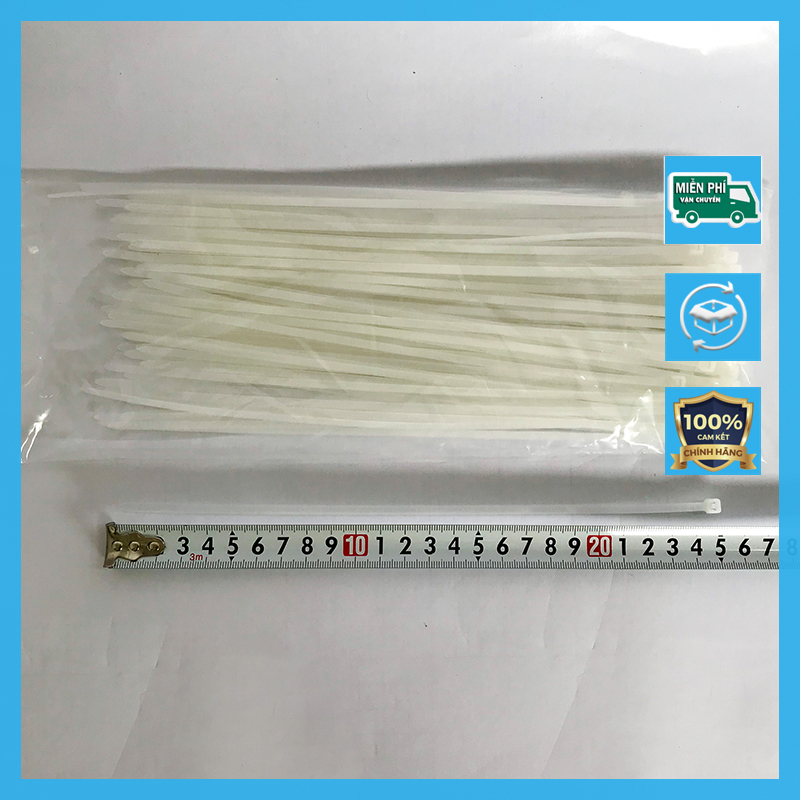 Dây rút nhựa 3x250 màu trắng – Độ bền cao - 100 sợi