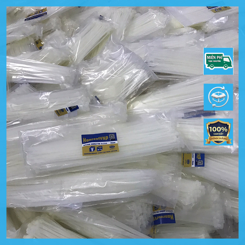 Dây rút nhựa 3x250 màu trắng – Độ bền cao - 100 sợi