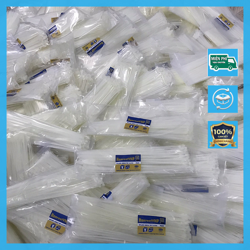 Dây rút nhựa 3x250 màu trắng – Độ bền cao - 100 sợi