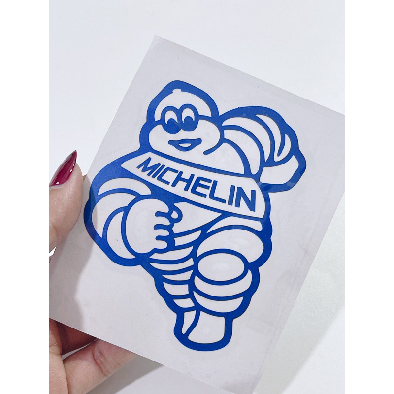 Tem dán hình Michelin phản quang kích thước 10x8.5cm có sẵn keo, dán trang trí xe máy