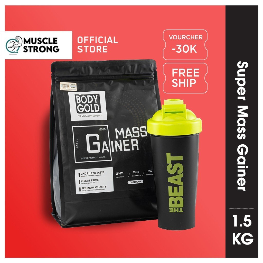 Sữa Tăng Cân - Tăng Cơ ELITE LEAN MASS GAINER BODY GOLD 1.5Kg - Tặng Bình Lắc