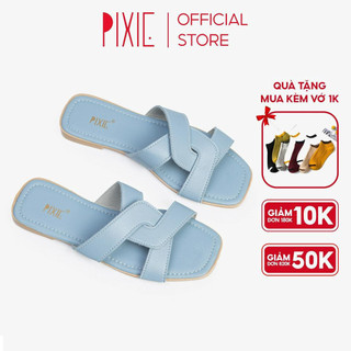 Dép Bệt Quai Đan Chéo da PU cap cấp H105 Pixie