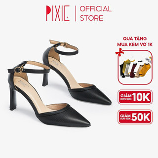 Giày Cao Gót 8cm Bít Mũi Quai Hậu da PU cao cấp H107 Pixie