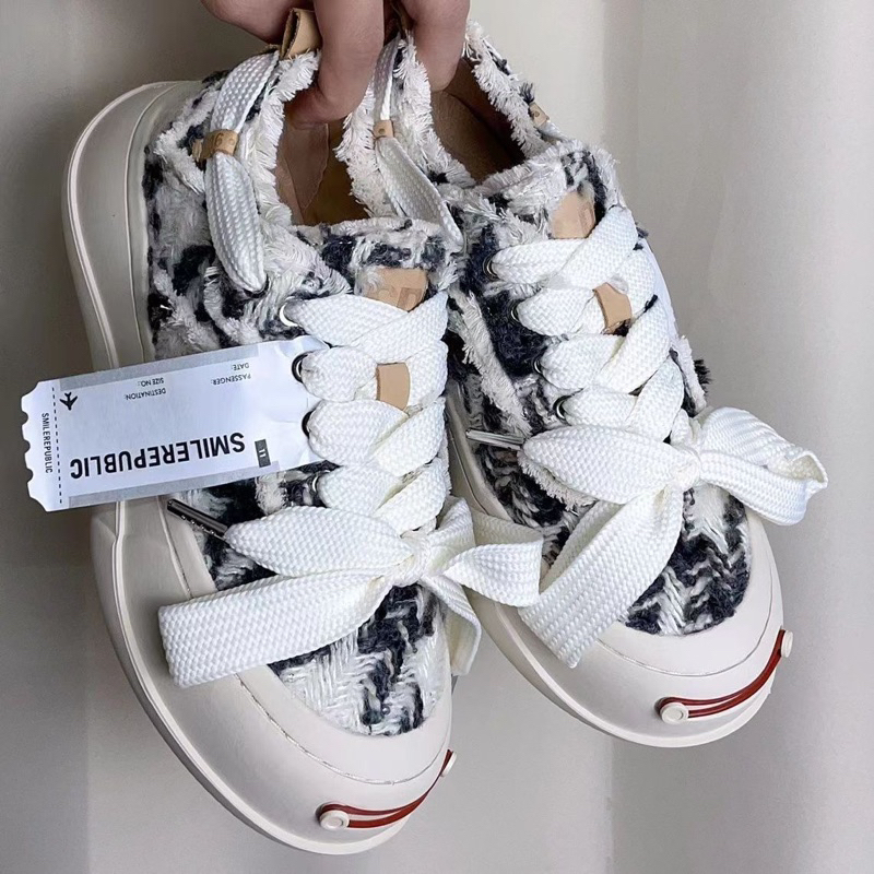 Giày Thể Thao Smiler Vải Dạ Loang Đế 4cm Hàng Fullbox - CERIHOUSE