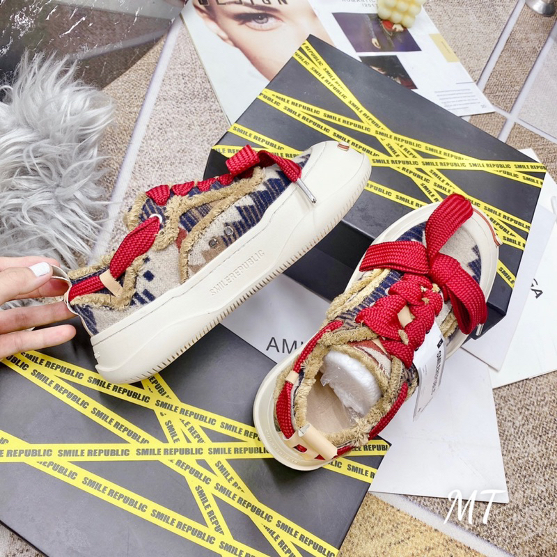 Giày Thể Thao Smiler Dây Đỏ Mix Màu Hàng Fullbox - CERIHOUSE
