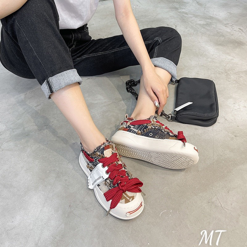 Giày Thể Thao Smiler Dây Đỏ Mix Màu Hàng Fullbox - CERIHOUSE