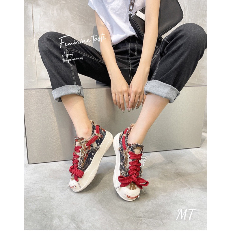 Giày Thể Thao Smiler Dây Đỏ Mix Màu Hàng Fullbox - CERIHOUSE