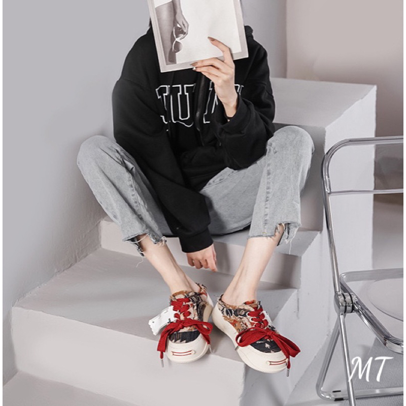 Giày Thể Thao Smiler Dây Đỏ Mix Màu Hàng Fullbox - CERIHOUSE