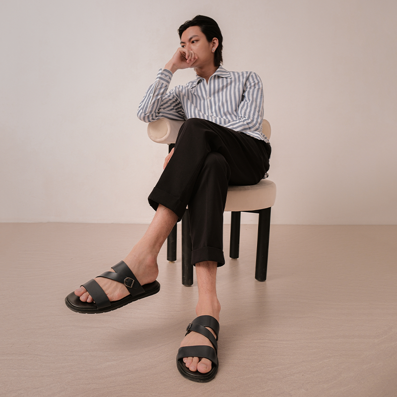 Dép Quai Chéo Da Bê Cao Cấp BST Eternal Sandals Roger & Fank