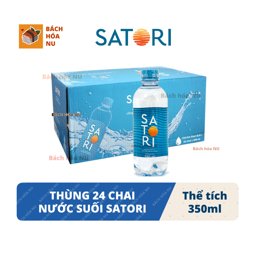Thùng 24 chai nước tinh khiết hoàn lưu khoáng Satori 350ml - 24 chai nước suối Satori 350ml