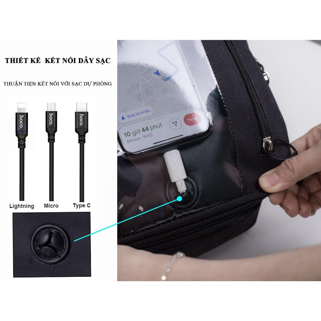 ✔️Túi Treo Đầu Ghi Đông Xe Máy Chiều DỌC Xem Google Map, Chạy Grab