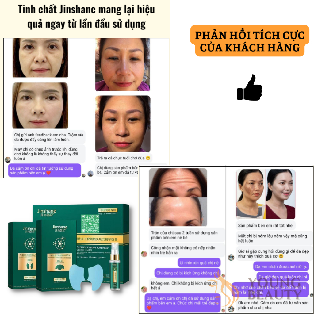 Tinh chất tái tạo tế bào gốc Collagen Jinshane - Bộ tế bào gốc collagen Jinshane trẻ hóa da mờ thâm nám - YOUNG BEAUTY