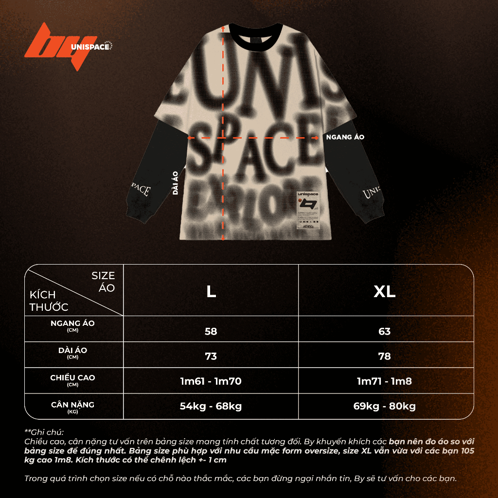 Áo sweater local brand By UniSpace áo thun tay dài vải chân cua ghép tay Blurry