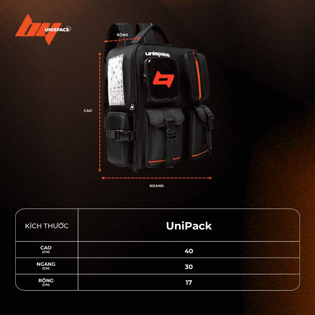 Balo đi học Backpack local brand By Unispace unisex nam nữ UniPack