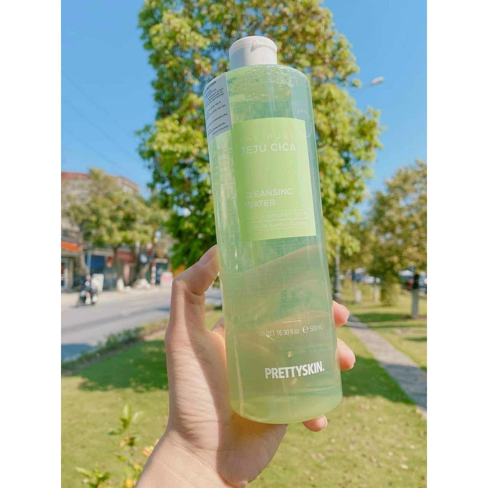 Nước Tẩy Trang Rau Má Cho Da Dầu Mụn PrettySkin Jeju Cica Chính Hãng 500ml