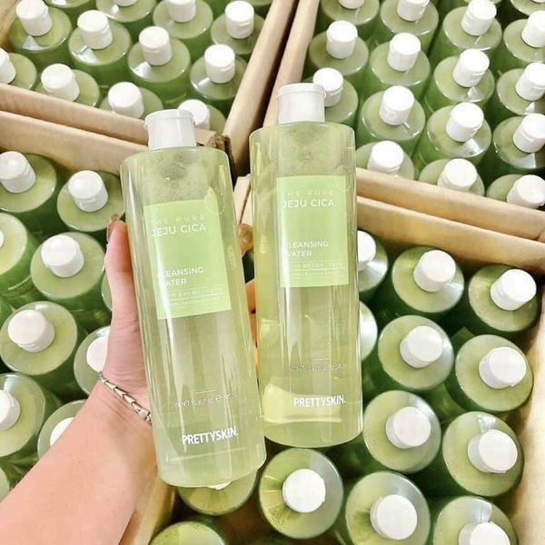 Nước Tẩy Trang Rau Má Cho Da Dầu Mụn PrettySkin Jeju Cica Chính Hãng 500ml