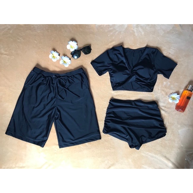 Đồ Bơi Cặp Nam Nữ Đáng Yêu Có Mút Nâng Ngực Tôn Dáng Chất Thun Lạnh Co Dãn Dày Dặn