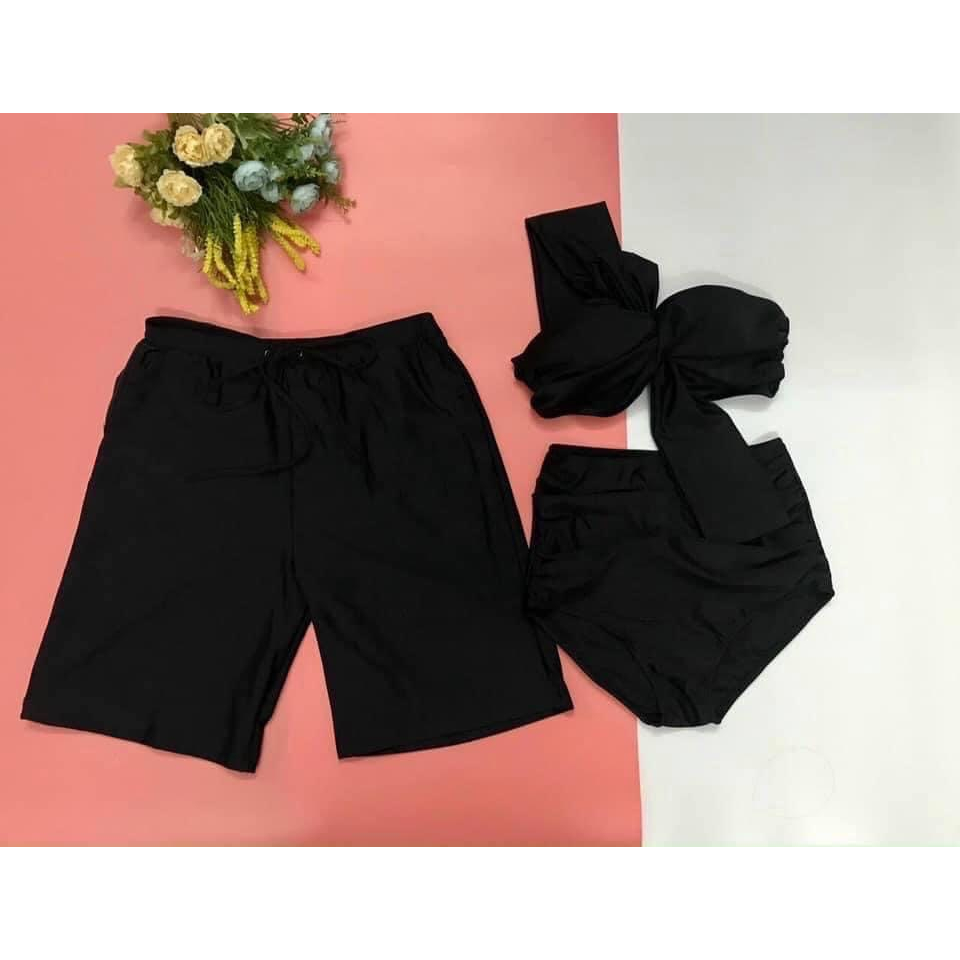 Đồ Bơi Cặp Nam Nữ Đáng Yêu Có Mút Nâng Ngực Tôn Dáng Chất Thun Lạnh Co Dãn Dày Dặn